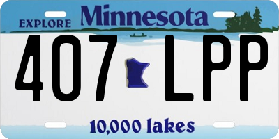 MN license plate 407LPP