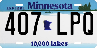 MN license plate 407LPQ