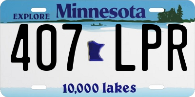 MN license plate 407LPR
