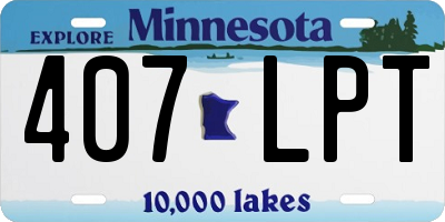 MN license plate 407LPT