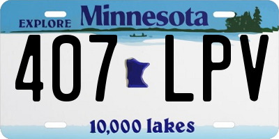 MN license plate 407LPV