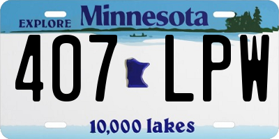 MN license plate 407LPW