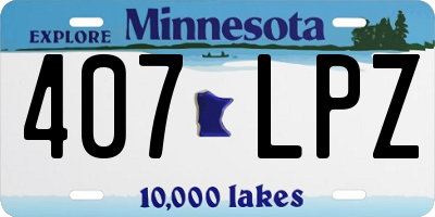 MN license plate 407LPZ