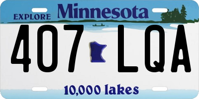 MN license plate 407LQA