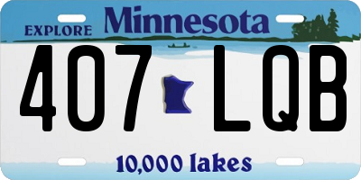 MN license plate 407LQB