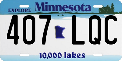 MN license plate 407LQC