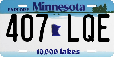 MN license plate 407LQE