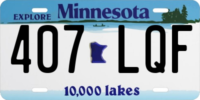 MN license plate 407LQF