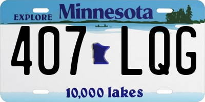 MN license plate 407LQG