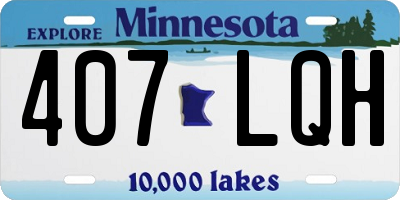 MN license plate 407LQH