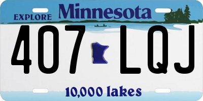MN license plate 407LQJ