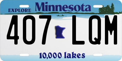 MN license plate 407LQM