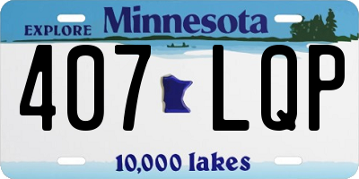 MN license plate 407LQP