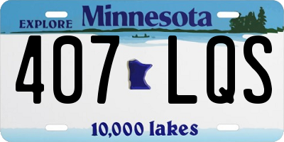 MN license plate 407LQS