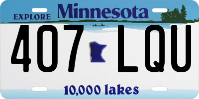 MN license plate 407LQU