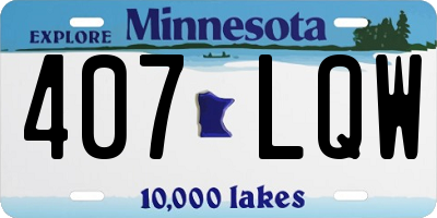 MN license plate 407LQW