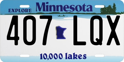 MN license plate 407LQX
