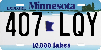 MN license plate 407LQY
