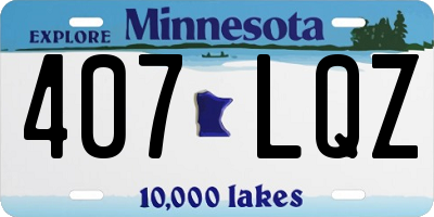MN license plate 407LQZ