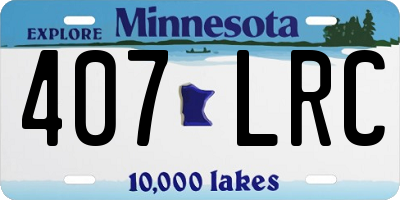 MN license plate 407LRC