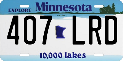 MN license plate 407LRD