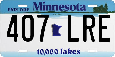 MN license plate 407LRE