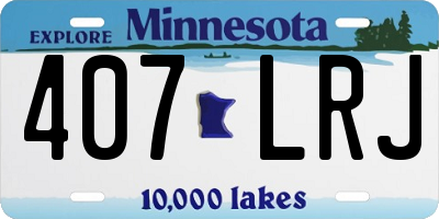 MN license plate 407LRJ