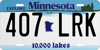 MN license plate 407LRK