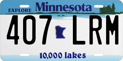 MN license plate 407LRM