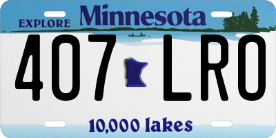 MN license plate 407LRO