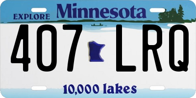 MN license plate 407LRQ