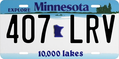 MN license plate 407LRV