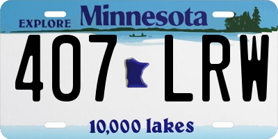 MN license plate 407LRW
