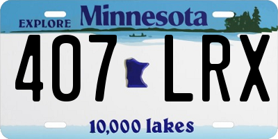 MN license plate 407LRX
