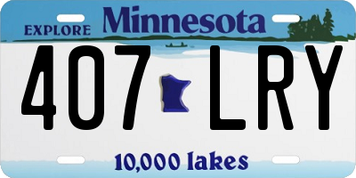 MN license plate 407LRY