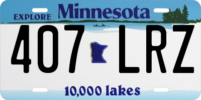 MN license plate 407LRZ