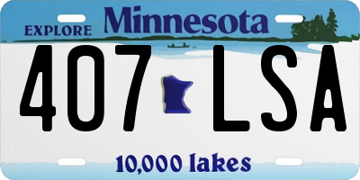 MN license plate 407LSA