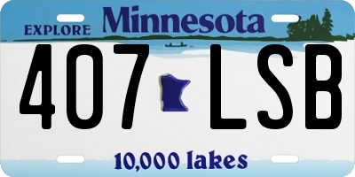 MN license plate 407LSB