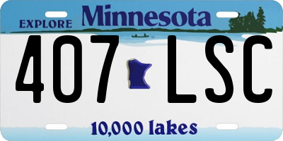 MN license plate 407LSC