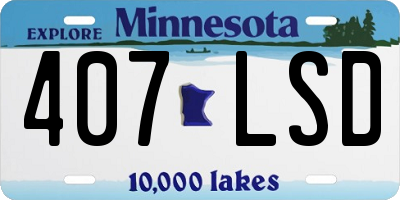 MN license plate 407LSD