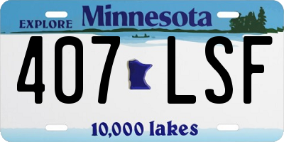 MN license plate 407LSF