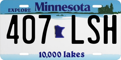 MN license plate 407LSH