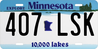 MN license plate 407LSK