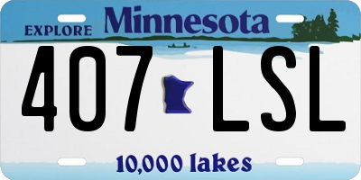 MN license plate 407LSL