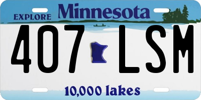 MN license plate 407LSM