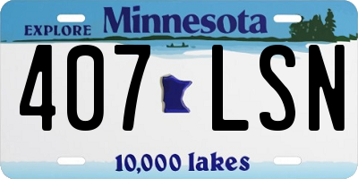 MN license plate 407LSN