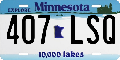 MN license plate 407LSQ