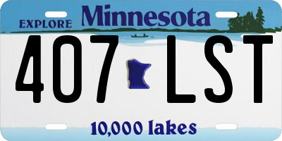 MN license plate 407LST