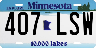 MN license plate 407LSW