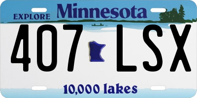 MN license plate 407LSX